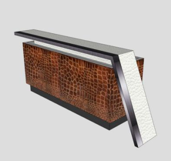 棕色前台桌子SU模型下载_sketchup草图大师SKP模型