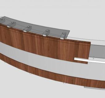 简约木质接待台SU模型下载_sketchup草图大师SKP模型