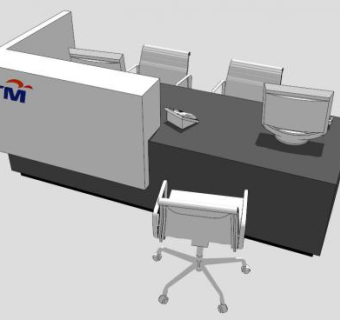 前台桌子SU模型下载_sketchup草图大师SKP模型