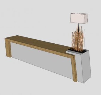 简约办公空间前台SU模型下载_sketchup草图大师SKP模型