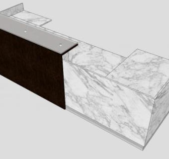 公司大理石空间前台SU模型下载_sketchup草图大师SKP模型