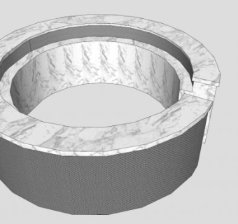 圆形大理石空间前台SU模型下载_sketchup草图大师SKP模型