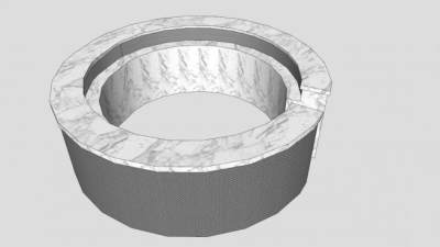 圆形大理石空间前台SU模型下载_sketchup草图大师SKP模型