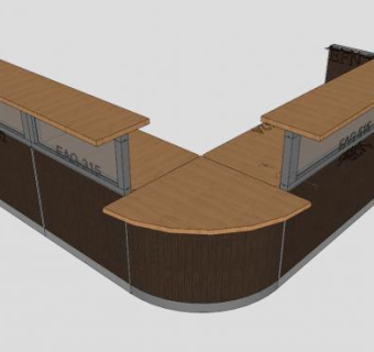 公司木质空间前台SU模型下载_sketchup草图大师SKP模型