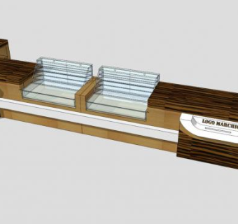 欧式木质公司接待前台SU模型下载_sketchup草图大师SKP模型