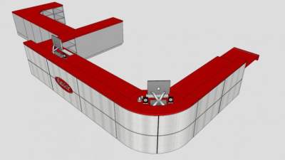 现代公司接待前台SU模型下载_sketchup草图大师SKP模型