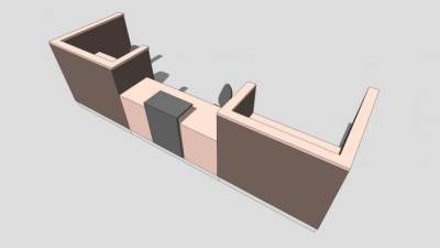 现代办公室前台SU模型下载_sketchup草图大师SKP模型