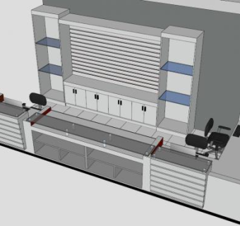 现代公司大厅前台柜子SU模型下载_sketchup草图大师SKP模型