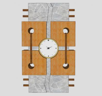 简约时钟挂钟SU模型下载_sketchup草图大师SKP模型