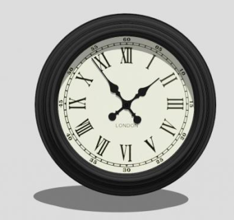 欧式西式罗马数字挂钟时钟SU模型下载_sketchup草图大师SKP模型