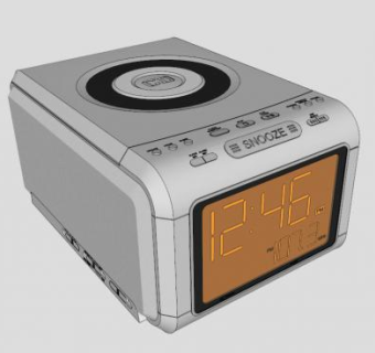 灰色数字电子钟SU模型下载_sketchup草图大师SKP模型