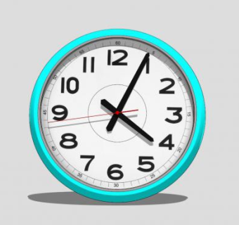 青色现代挂钟SU模型下载_sketchup草图大师SKP模型