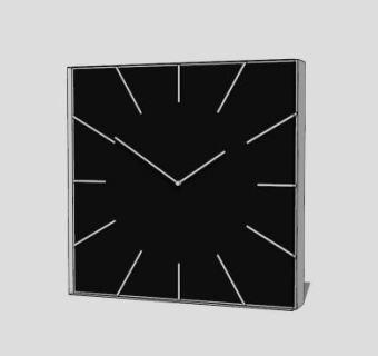 现代简约黑色挂钟SU模型下载_sketchup草图大师SKP模型