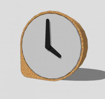 简约木质时钟SU模型下载_sketchup草图大师SKP模型