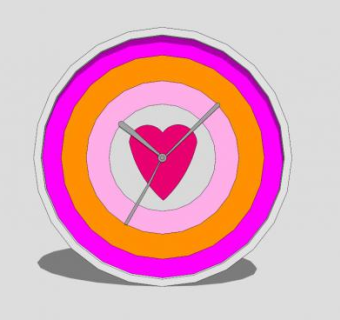 彩色时钟挂钟SU模型下载_sketchup草图大师SKP模型