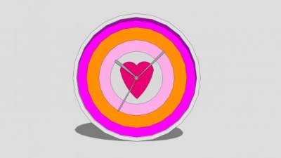 彩色时钟挂钟SU模型下载_sketchup草图大师SKP模型