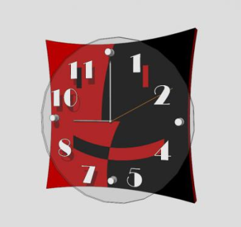 黑红笑脸时钟挂钟SU模型下载_sketchup草图大师SKP模型