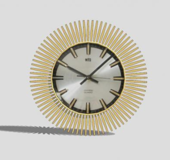 现代木质挂钟SU模型下载_sketchup草图大师SKP模型