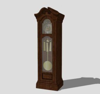 西式立式摆钟SU模型下载_sketchup草图大师SKP模型