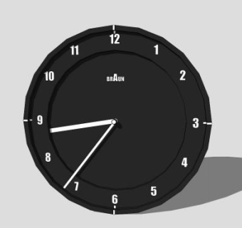 黑色时钟挂钟SU模型下载_sketchup草图大师SKP模型