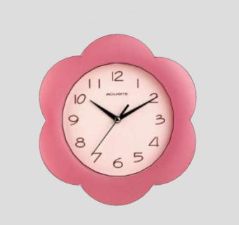 粉色花型挂钟SU模型下载_sketchup草图大师SKP模型