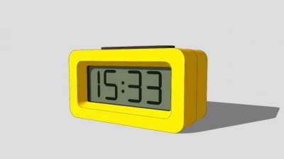 现代黄色数字电子钟SU模型下载_sketchup草图大师SKP模型