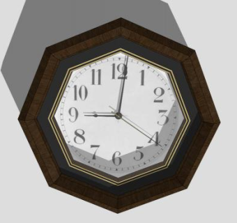 现代欧式挂钟时钟SU模型下载_sketchup草图大师SKP模型