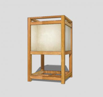 简洁木质日式景观灯SU模型下载_sketchup草图大师SKP模型