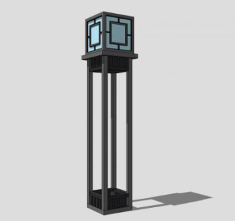 庭院中式景观灯SU模型下载_sketchup草图大师SKP模型