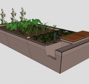 花盆花箱植物SU模型下载_sketchup草图大师SKP模型