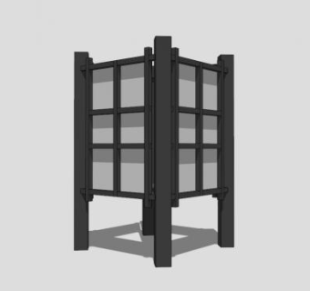 庭院创意日式灯SU模型下载_sketchup草图大师SKP模型