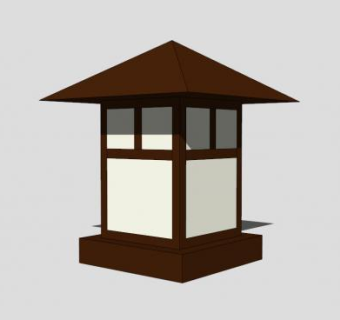 日式庭院木制景观灯灯具SU模型下载_sketchup草图大师SKP模型