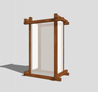 木质日式灯SU模型下载_sketchup草图大师SKP模型