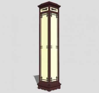 日式古典淡雅宫廷庭院灯SU模型下载_sketchup草图大师SKP模型