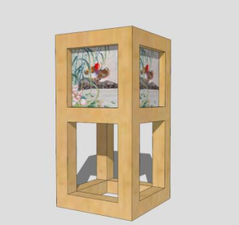 精美典雅日式鸳鸯庭院灯SU模型下载_sketchup草图大师SKP模型