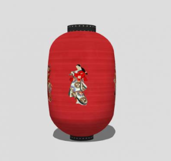 日本红灯笼SU模型下载_sketchup草图大师SKP模型