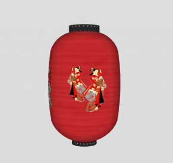 日式风格红灯笼SU模型下载_sketchup草图大师SKP模型