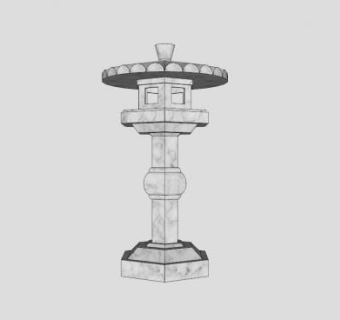 日式庭院石灯SU模型下载_sketchup草图大师SKP模型