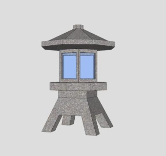 庭院日式石灯SU模型下载_sketchup草图大师SKP模型