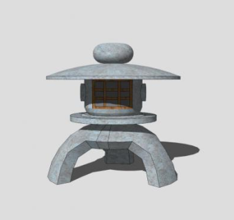 古典景观日式石灯SU模型下载_sketchup草图大师SKP模型