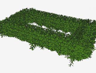 环状排列灌木植物SU模型下载_sketchup草图大师SKP模型