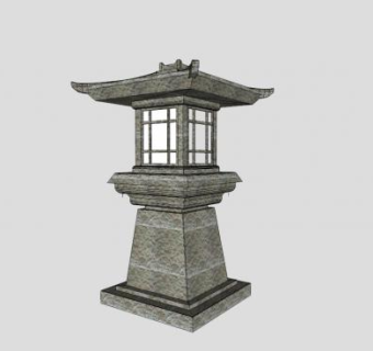 古典雅致日式庭院石灯SU模型下载_sketchup草图大师SKP模型