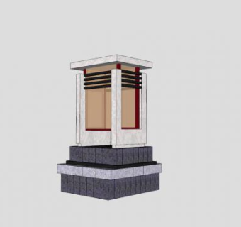 现代日式景观石灯SU模型下载_sketchup草图大师SKP模型
