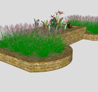 花圃观赏植物SU模型下载_sketchup草图大师SKP模型