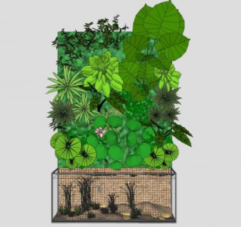 雨林缸植物景观SU模型下载_sketchup草图大师SKP模型