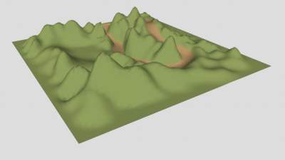 地形与泥土轨道SU模型下载_sketchup草图大师SKP模型