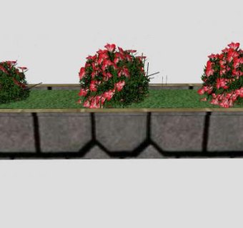 户外花箱开花灌木SU模型下载_sketchup草图大师SKP模型