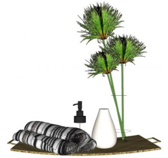 卫浴小件和观赏植物SU模型下载_sketchup草图大师SKP模型
