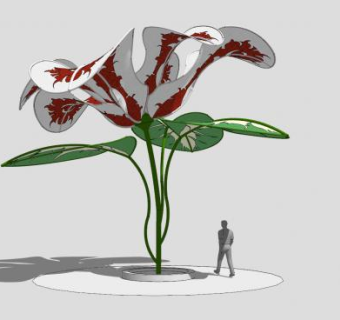 艺术植物造型廊架SU模型下载_sketchup草图大师SKP模型