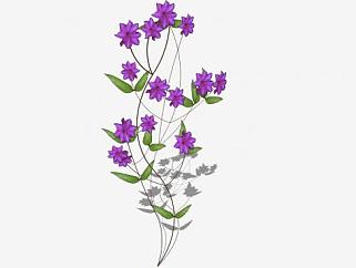 紫色花卉植株sketchup模型下载_sketchup草图大师SKP模型